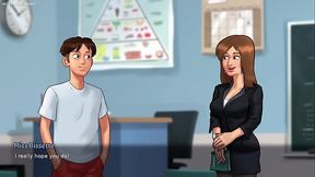 Teen babe w/ big boobs gets huge dildo in her pussy in animated game