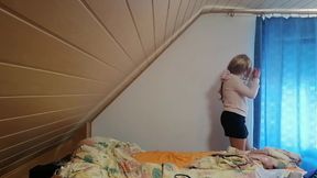 Chubby Blonde Wanted to Ride My Cock Again in the Morning, Without Taking off Her Shoes, She Sat on Me