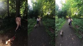 je me deshabille dans un sentier de promenade