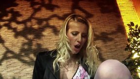 two chicks ride one lucky cock