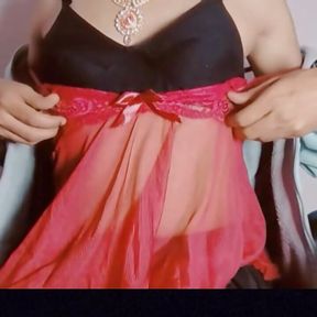 SASSYKASHI IN RED LINGERIE SHOWING HER SAGGY TITS YOUNG 18+ COLLEGE STUDENT  (Hindi Sexy Story)