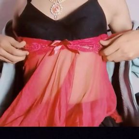 SASSYKASHI IN RED LINGERIE SHOWING HER SAGGY TITS YOUNG 18+ COLLEGE STUDENT  (Hindi Sexy Story)