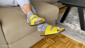 BIRKENSTOCK SANDALS SHOEPLAY IN GREY SOCKS - MOV HD