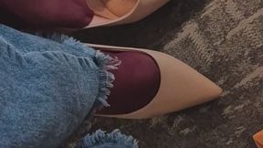 From Flip-Flops to High Heels: Bordeaux Nylon & Nude Scarpin