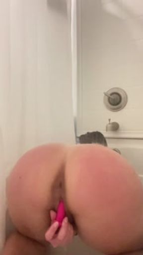 Big Booty Asian finishes Workout then Plays in the Shower