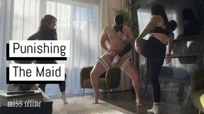 Punishing The Maid | Double Domme Ballbusting In Leggings