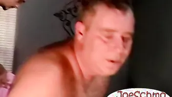 Tattooed young guy jerks off and gets fucked during a casting interview