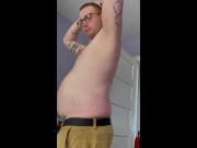 gainer piggy trying on tight clothes