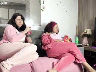 Lesbo Cuties Farting and Burping During the time that Watching Comics