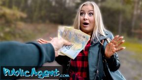 ”Big Boobed Blonde: Woods Striptease”