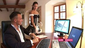 Comely Black Angelika and Defrancesca Gallardo at deep throat action