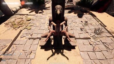 Lara Croft gets stuffed in every hole by a monster cock in front of 1000 spectators