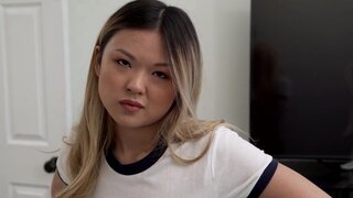 Stepbrother seduced by a cute teen with a perfect pussy