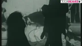 Hot milf sucks cum off dick after a hard fuck on the bed