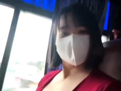 two sisters being sensual on the bus for the camera 84412583