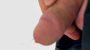 Slow motion pov closeup big dick gay daddy masturbation