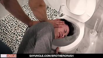 Horny twink teen Stepbrothers take break from work to fuck each other bareback