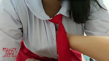 Cute asian student Very Horny and have sex with her boyfriend