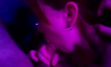 Awesome sensual blowjob from gothic amateur girl in the dark