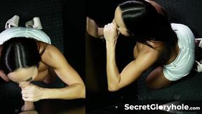 ”Perfect gloryhole deepthroats with big breasted athletic MILF Alyssia Vera”