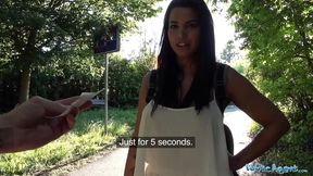 Gets her big boobs jizzed on for cash