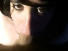 Sexy crossdresser gives a deep blowjob