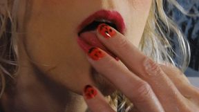 Pumpkin nails licking