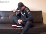 Dilf in Adidas tracksuit and trainers farts with bare ass farts nasty big fat ass PREVIEW