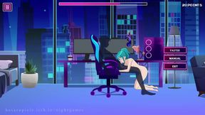 Cute Anime Nightgamer Goes Full Naked for Erotic Fun