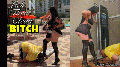 Licking the Queen of Kink's Boots- Boot Domination