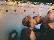 Sweet couple of guys had hot sex on the eve of Christmas