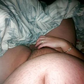 Step mom helps step son woke up in the morning by handjob his dick