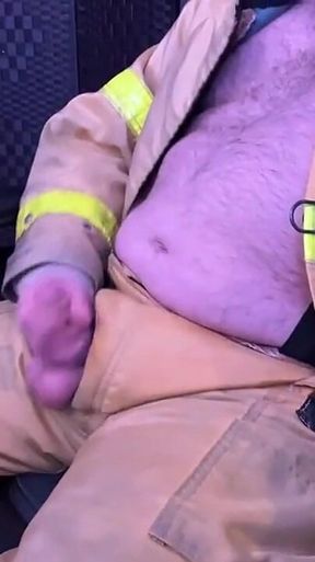 Firefighter Jerkoff and Cum