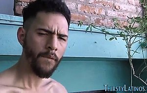 Barebacking riding latino twink gets spermed