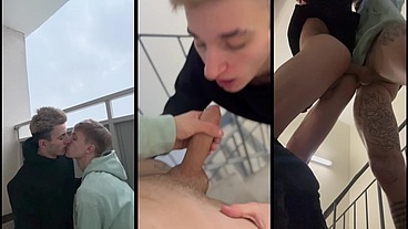 I saw a guy jerking off and decided to join in and give him a blowjob