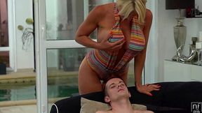 Hungarian stepmom Tiffany Rousso seduces her adult stepson while husband is on a business trip