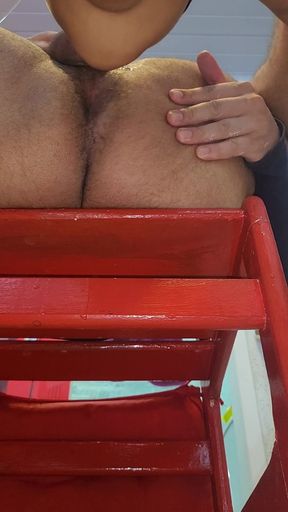 My Human Urinal Swallowing Urine on the Table and Sniffing Cum