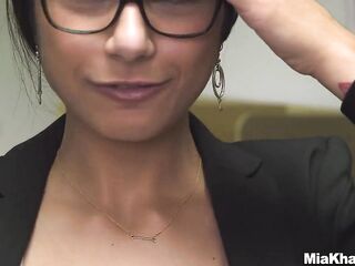 Mia Khalifa - Large Tit Mia Takes Large Weenie in the Library