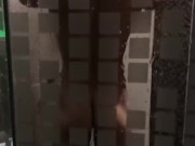 my MUSCLED LATINO BOYFRIEND takes a shower AFTER FUCKING ME and i record him