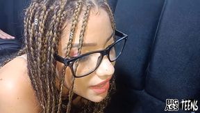 big ass busty college stepsister has never seen 3 cumshots before