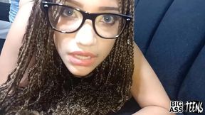 big ass busty college stepsister has never seen 3 cumshots before