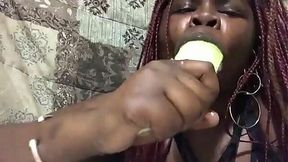 NiaMilkMarie Deepthroats and Masturbates with Cucumber in Homemade Video