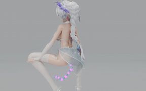 [mmd] Glorious Wigglewiggle Transparent White Silk Swimsuit Explosive Breasts Shaking Breasts