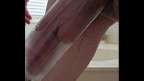 Pumping my cock and balls