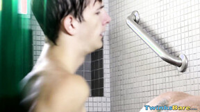 ”Horny teens bareback in the shower & sprayed cum after”