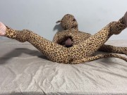 pervert cheetah masturbating and CUMMING on my wrinkled soles