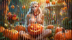 Big Breasted Nude Elf Girl with Pumpkin 2