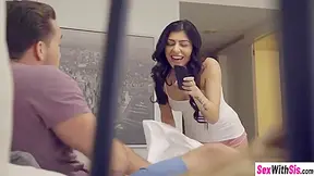 Petite Stepsis Caught Stepbro Watching