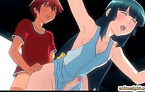 Shemale hentai gets sucking her cock and assfucking