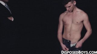 DisposedBoys.com - Twink Jack Waters shoots load while getting fucked with a curved d